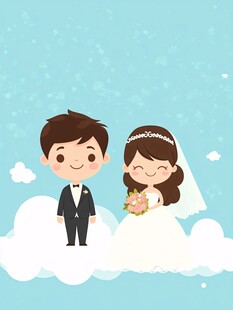 恭贺新婚婚礼婚宴q版