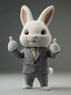 小兔博士做邀请动作