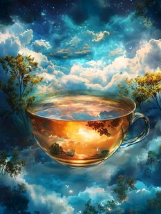 饮料杯梦幻背景