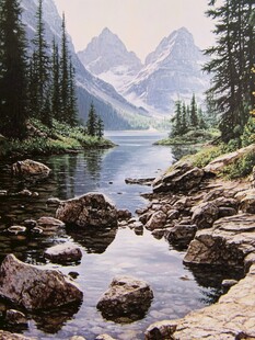 唯美风景山间流水