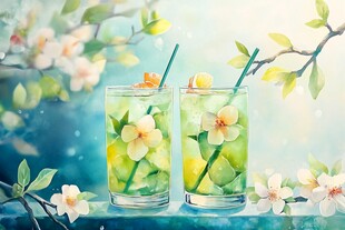 夏季冰饮插画