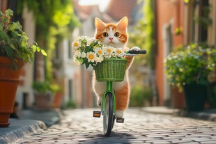 骑单车的小动物