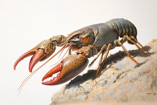 写实小龙虾手绘