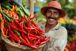 红辣椒丰收收获