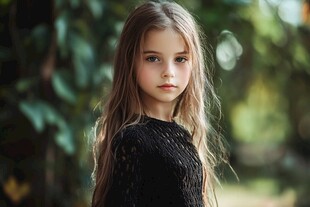 怡然自得的小女孩壁纸