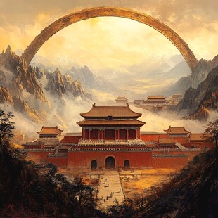北欧美式天宫风景画