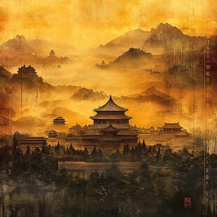 横店地标建筑横店水墨