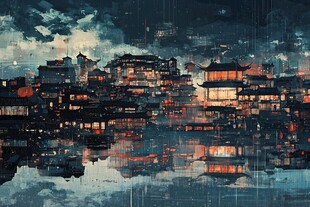 古风装饰画艺术城市