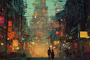 庙街插画