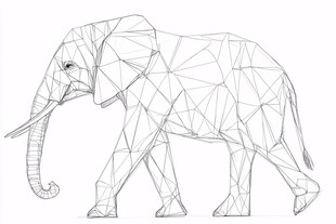 几何多边形大象