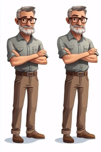 帅气的卡通大叔