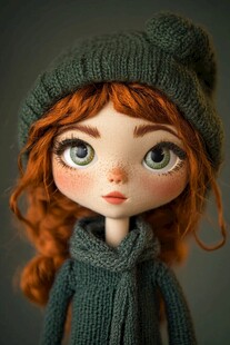 戴围巾的红发小姐姐