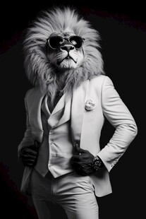 职业装白领打工狮