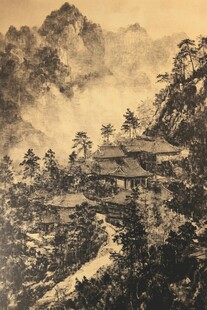 爱晚亭著名景点工笔画