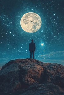 星辰大海男孩背影