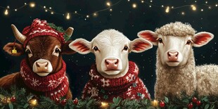 圣诞节小羊壁纸