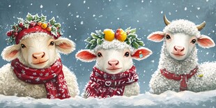 圣诞节小羊壁纸
