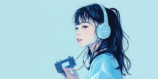 青春风少女插画