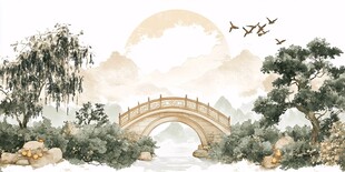古桥插画