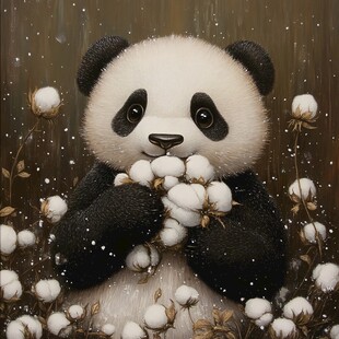 写实熊猫插画
