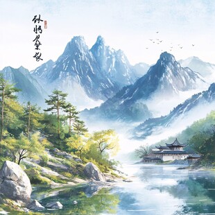 插画山水风景