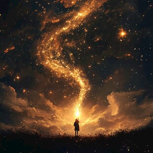 星辰大海男孩背影