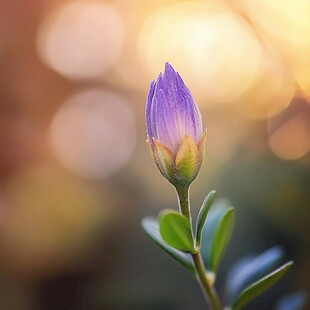 逆光郁金香花骨朵