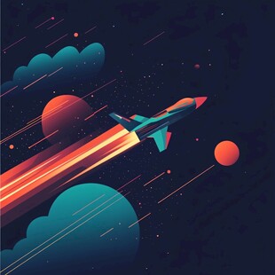 创意彩色缤纷宇宙插画