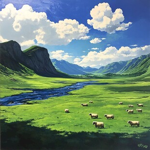 油画大草原