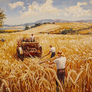 油画收割