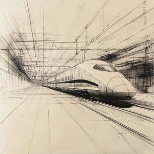 高铁都市图案