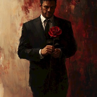男人玫瑰花