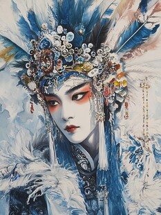 水彩风京剧插画