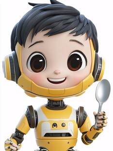 科技感娃娃吉祥物
