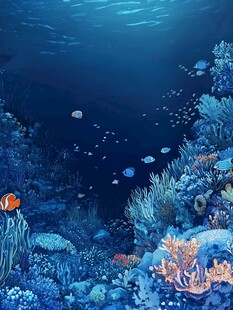 珊瑚礁插画