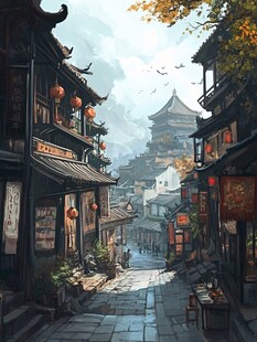 古街插画