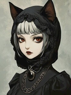 插画闪屏猫女