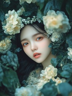 唯美茶花女孩
