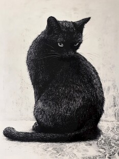 黑猫油画