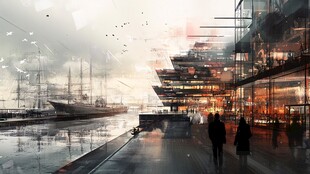 巨幅抽象城市创意图