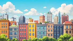 五颜六色的小镇