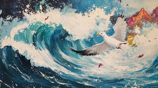 乘风破浪包装插画