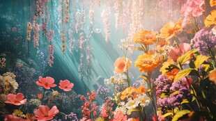 唯美梦幻花田场景