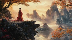 古风人像水墨山水