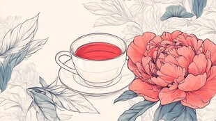 花茶插画设计