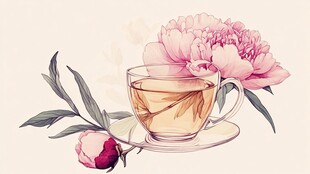 花茶插画设计