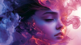 炫酷冷暖色晕染