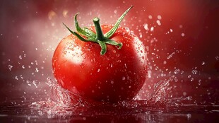 有水珠的番茄图片