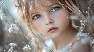 怡然自得的小女孩壁纸