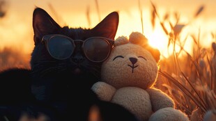 夕阳猫咪